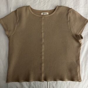 Cropped Madewell Tan Ribbed Shirt